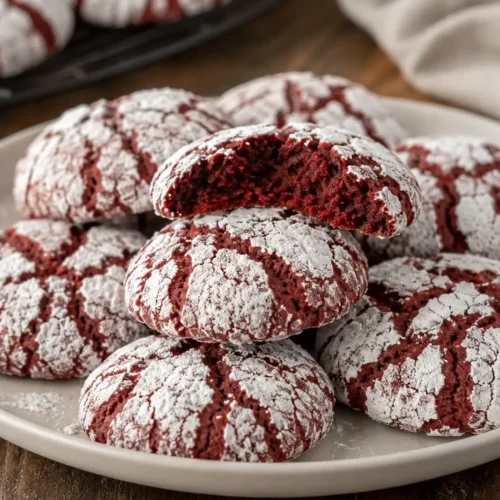 Red Velvet Crinkle Cookies