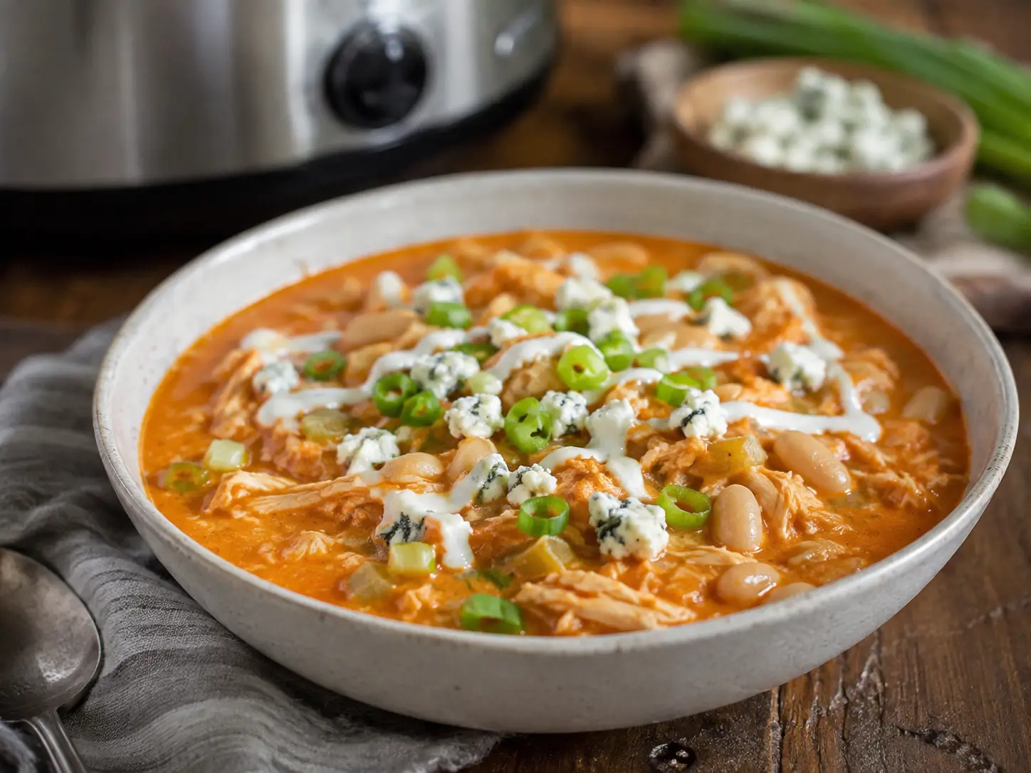 Slow Cooker Buffalo Chicken Chili